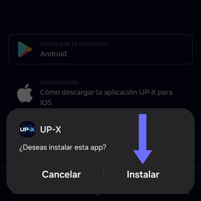 Abrir la app de UPX